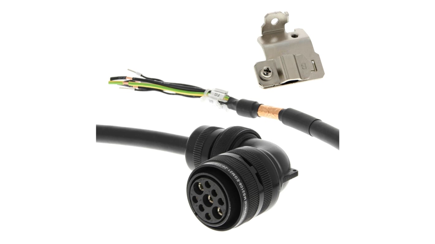 Cable Omron, trifásico, 400 V, 3 kW, long. 10m, para usar con 1S series