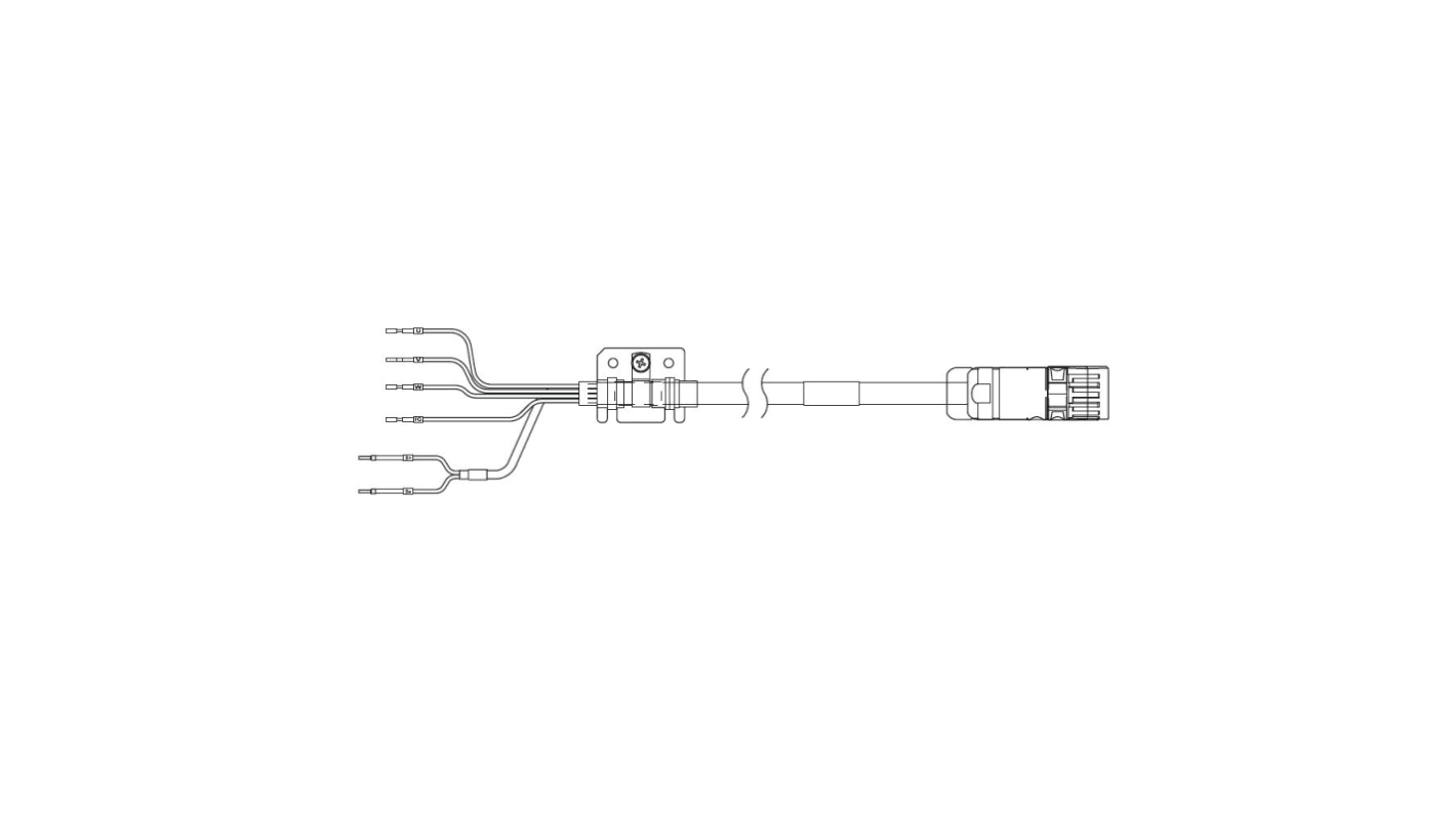 Cable Omron, trifásico, 400 V, 5.5 kW, long. 5m, para usar con 1S series