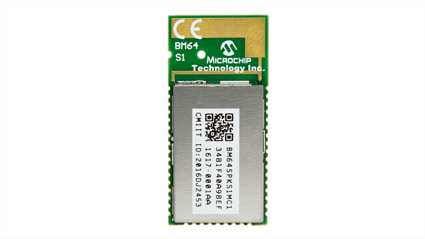 Microchip 5蓝牙模块 UART接口, 接收器-90dBm, 最大输出15dBm