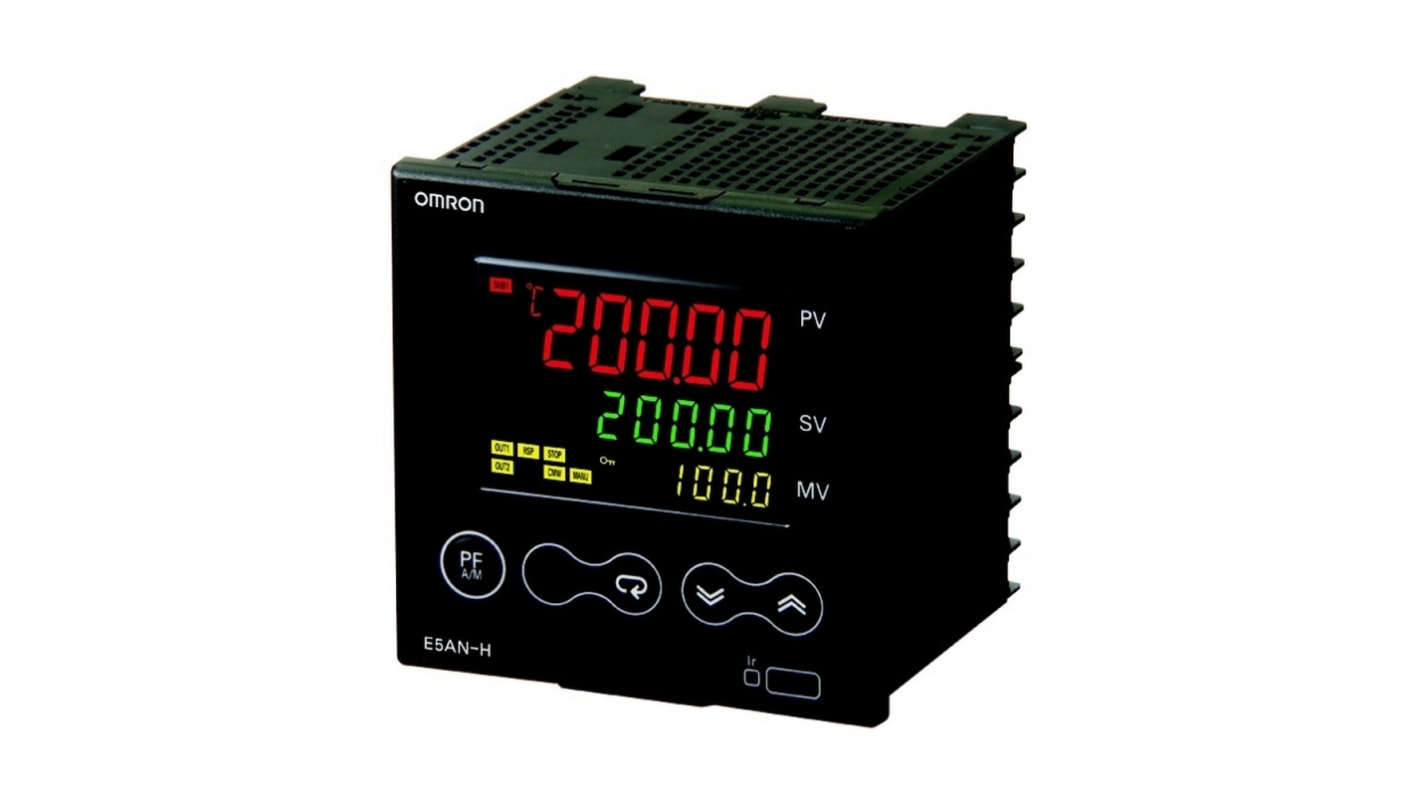 Omron E5AN Panel Mount PID Temperature Controller, 96 x 96mm 2 Input, 4 Output Position-proportional <BR/>relay output,