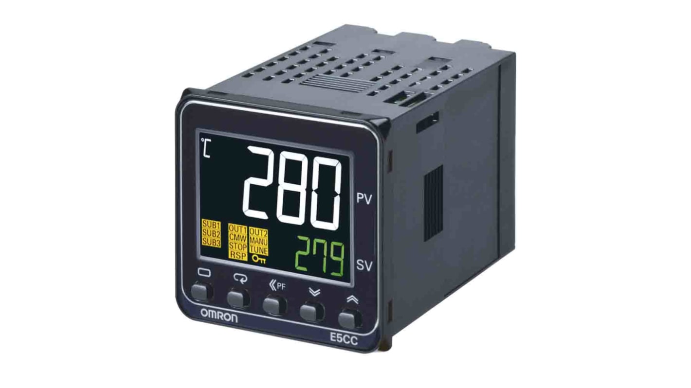 Rs-Online Termoregolatori PID Omron E5CC 24 V c.a./c.c. 48 x 48mm 3 uscite SSR relè a stato solido logica