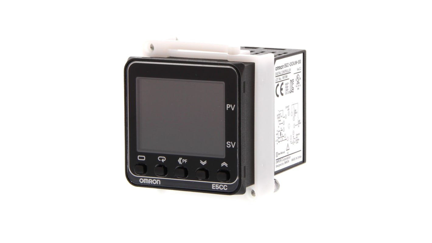 Omron E5CC Panel Mount PID Temperature Controller, 48 x 48mm 2 Input, 3 Output Relay, 100 → 240 V ac Supply Voltage