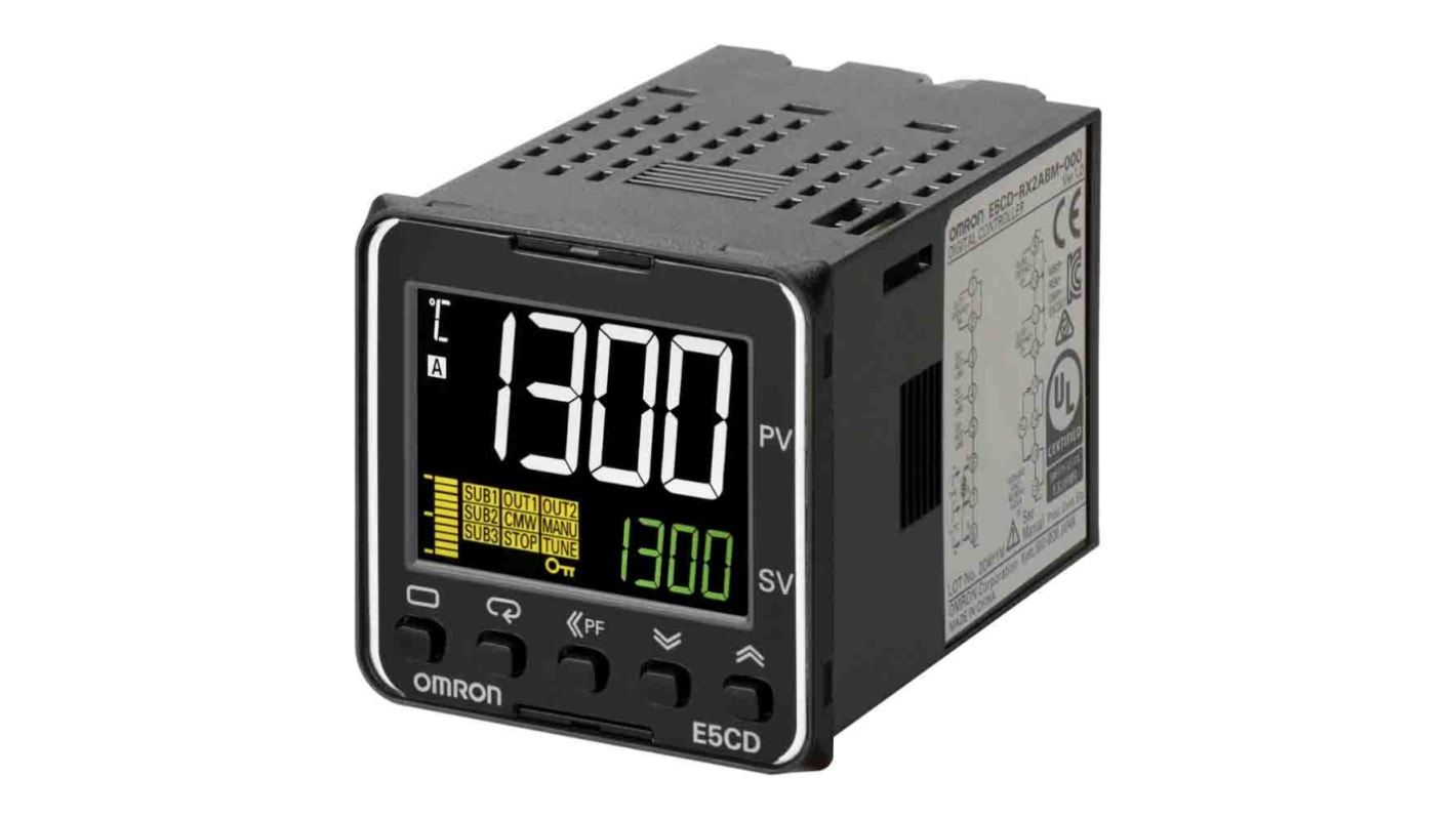 Rs-Online Controller Omron E5CD 100 → 240 V c.a. 48 x 48mm 2 uscite Lineare analogico 4-20 mA