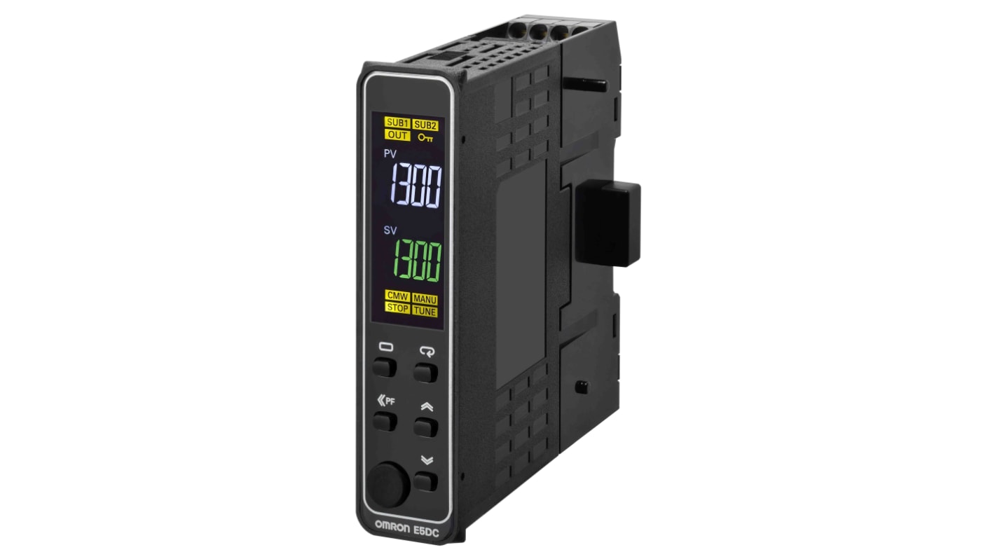 Omron E5DC DIN Rail, Panel Mount PID Temperature Controller, 22.5mm 1 Input, 0 Output SSR, Solid State Relay, Logic, 24