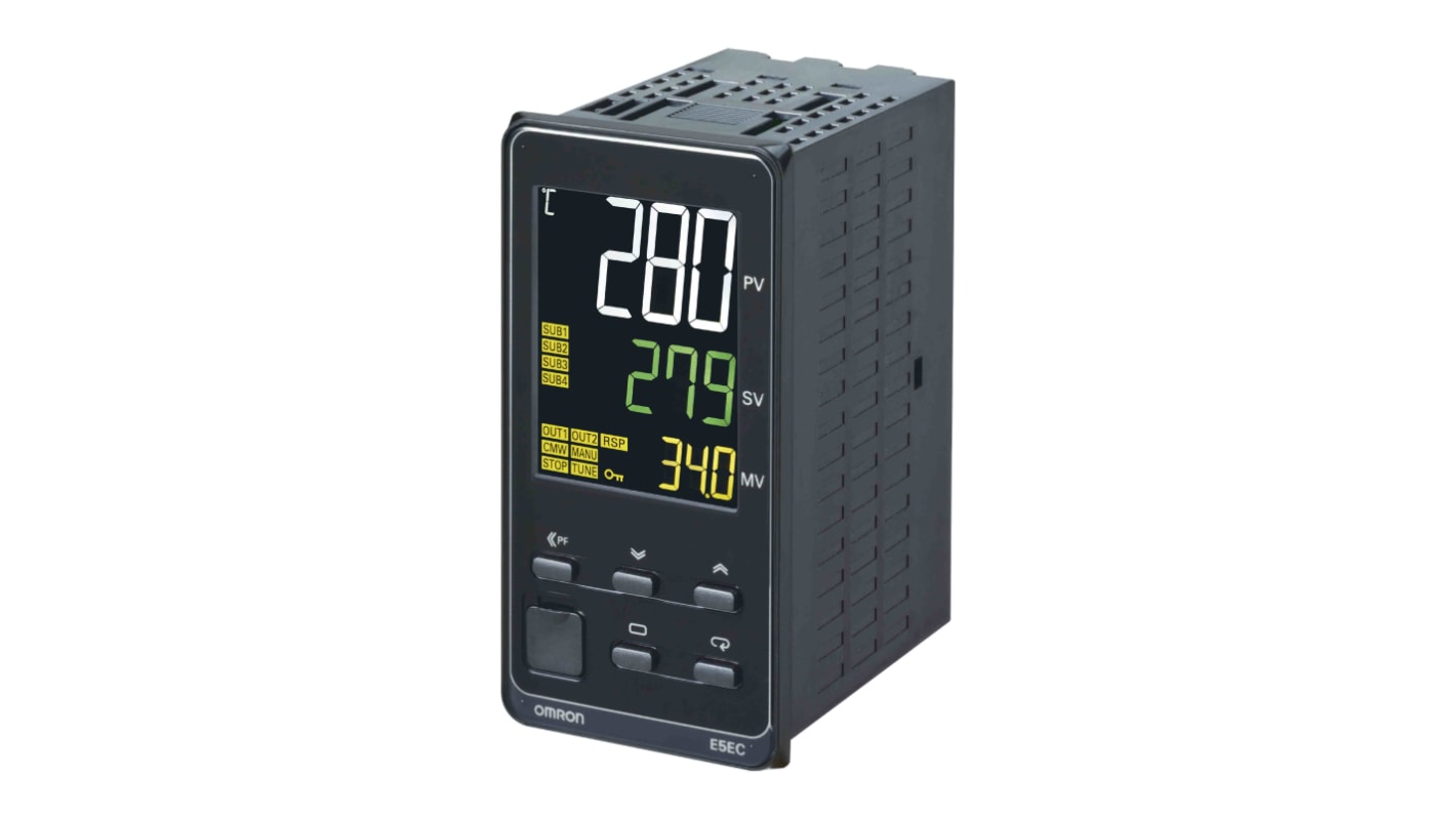 Omron E5EC Panel Mount PID Temperature Controller, 96 x 48mm 4 Input, 4 Output SSR, Solid State Relay, Logic, 100 → 240