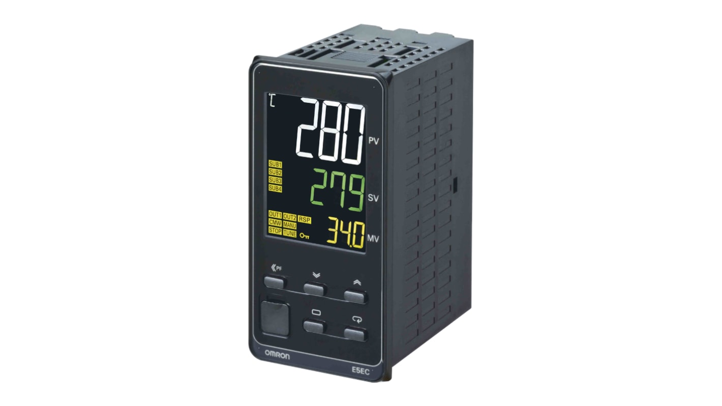 Rs-Online Termoregolatori PID Omron E5EC 100 → 240 V c.a. 96 x 48mm 4 uscite SSR relè a stato solido logica