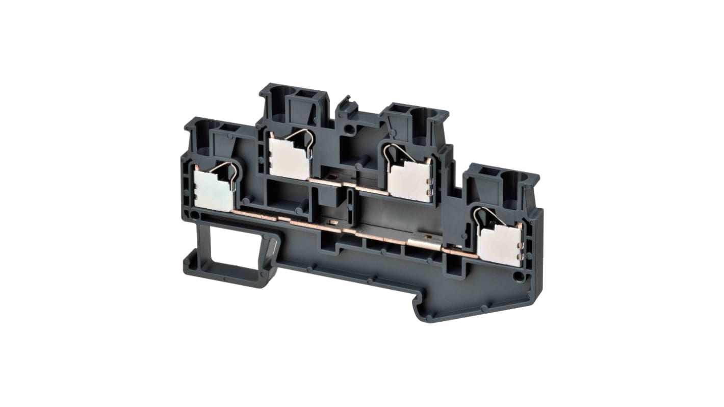 Borne para carril DIN Omron, para cable de 14 AWG, 17.5A, 600 V, Encajado