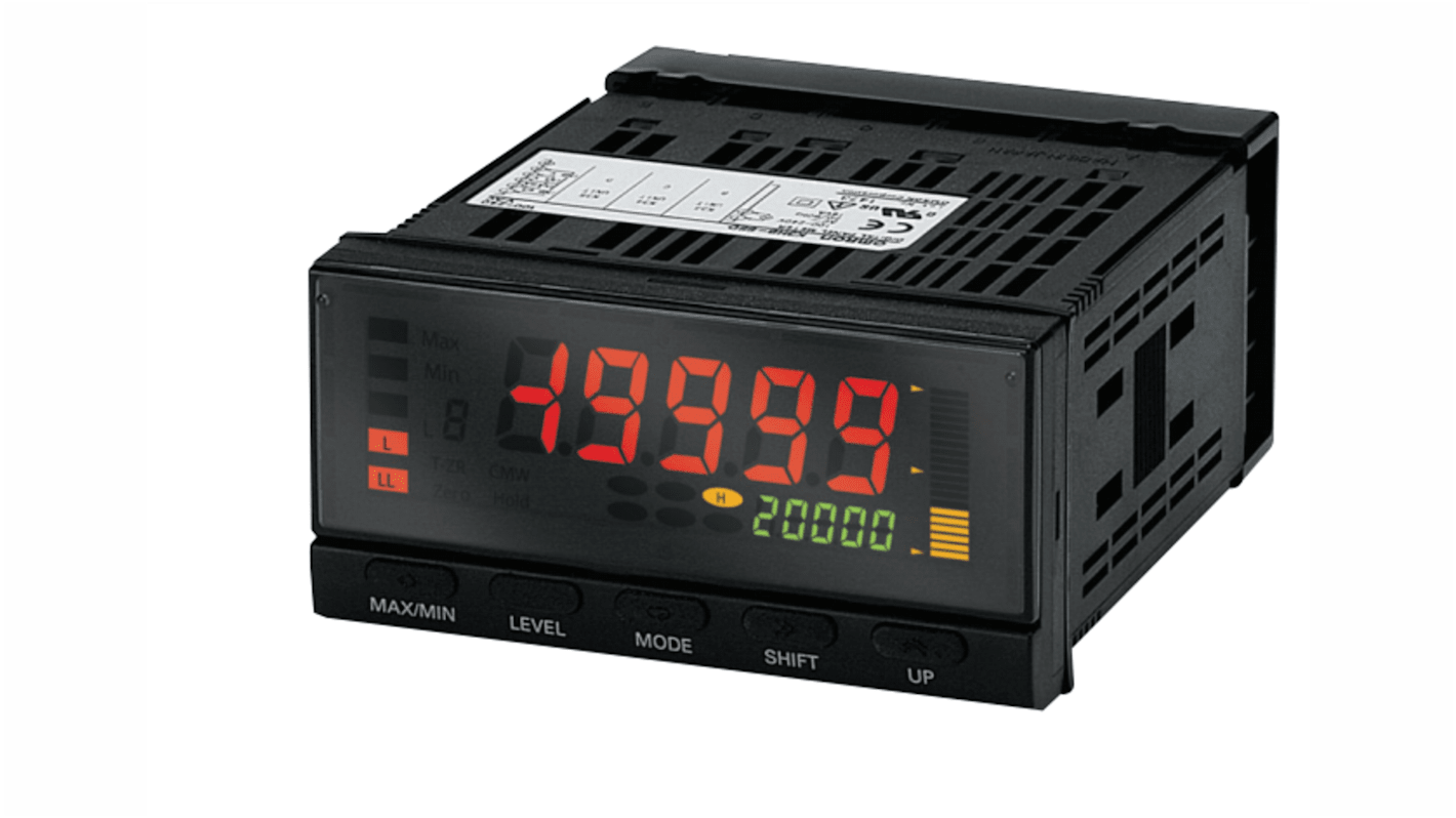 Omron Negative LCD (backlit LED) Display 7-Segment Digital Digital Panel Multi-Function Meter, 14.2mm x 5.8mm