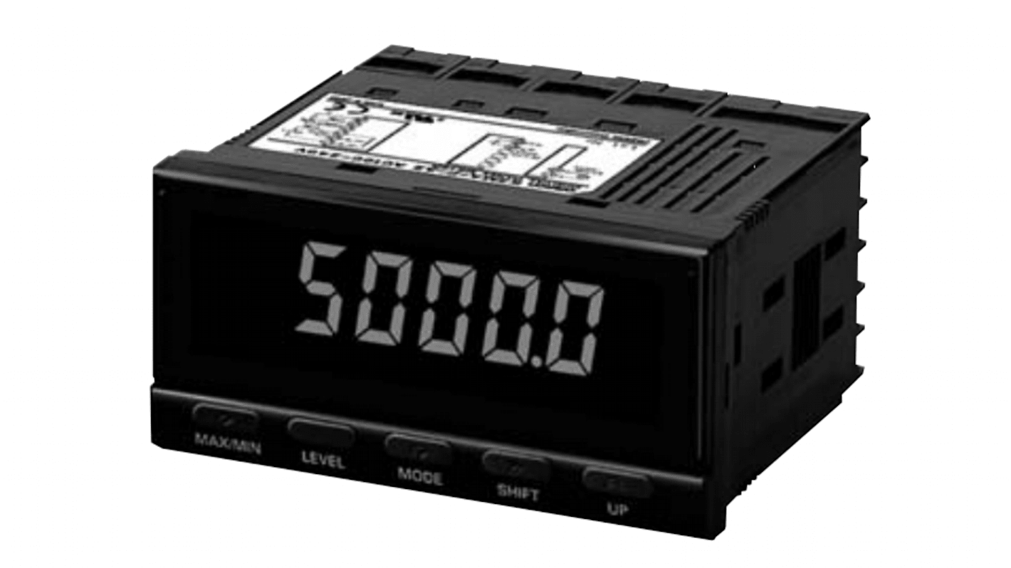 Omron K3MA Negative LCD (backlit LED) Display 7-Segment Digital Digital Panel Multi-Function Meter, 14.2mm x