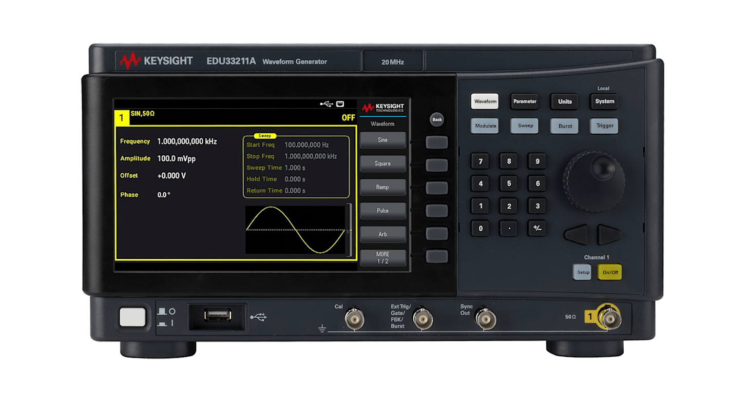 Keysight Technologies 1ch 任意波形発生器, 20MHz, 250Msps, BNC