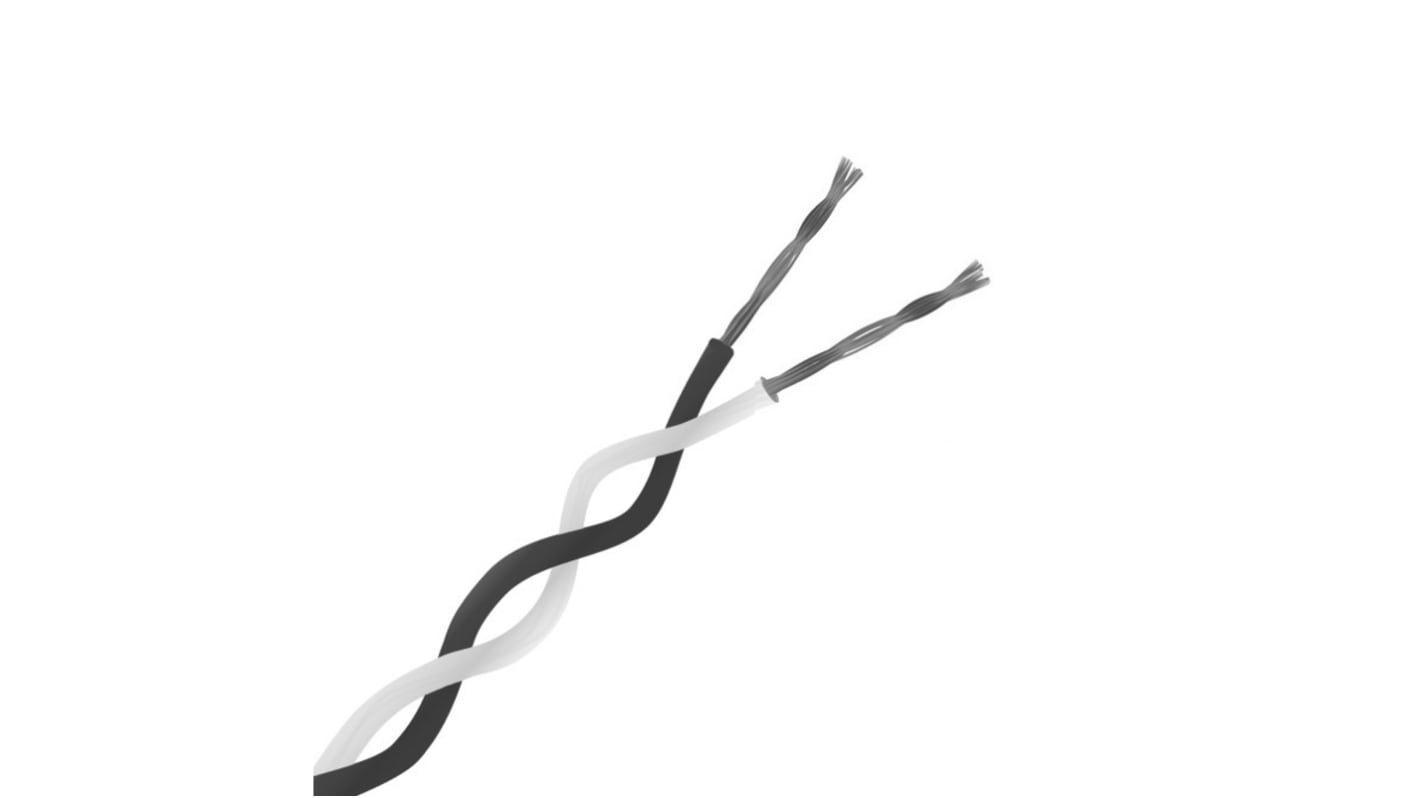 Cable termopar RS PRO para termopares tipo J, temp. máx. +260°C, long. 100m, aislamiento de Politetrafluoroetileno