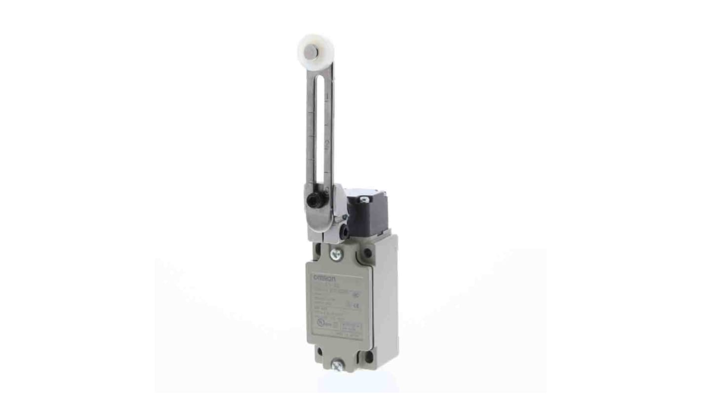 Omron Adjustable Roller Lever Limit Switch, 1NC/1NO, IP67, DPST, Metal Housing, 400V ac Max, 20A Max