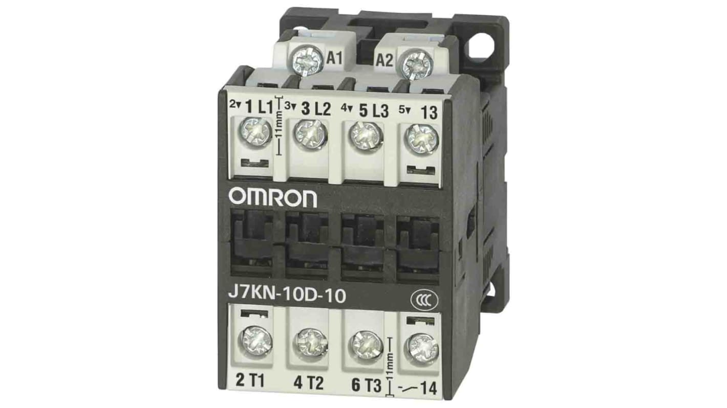 Contactor Omron de 3 polos, 1NC + 3NO, 10 A, bobina 110 VCA, 4 kW