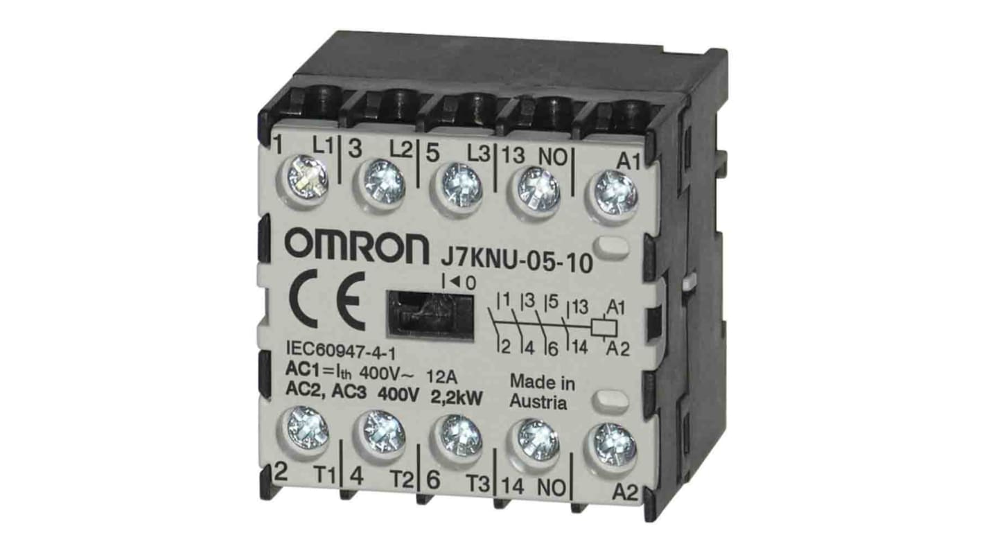 Omron Leistungsschütz 110 V ac-Spule, 3 -polig / 5 A 2,2 kW 3 Öffner + 1 Schließer