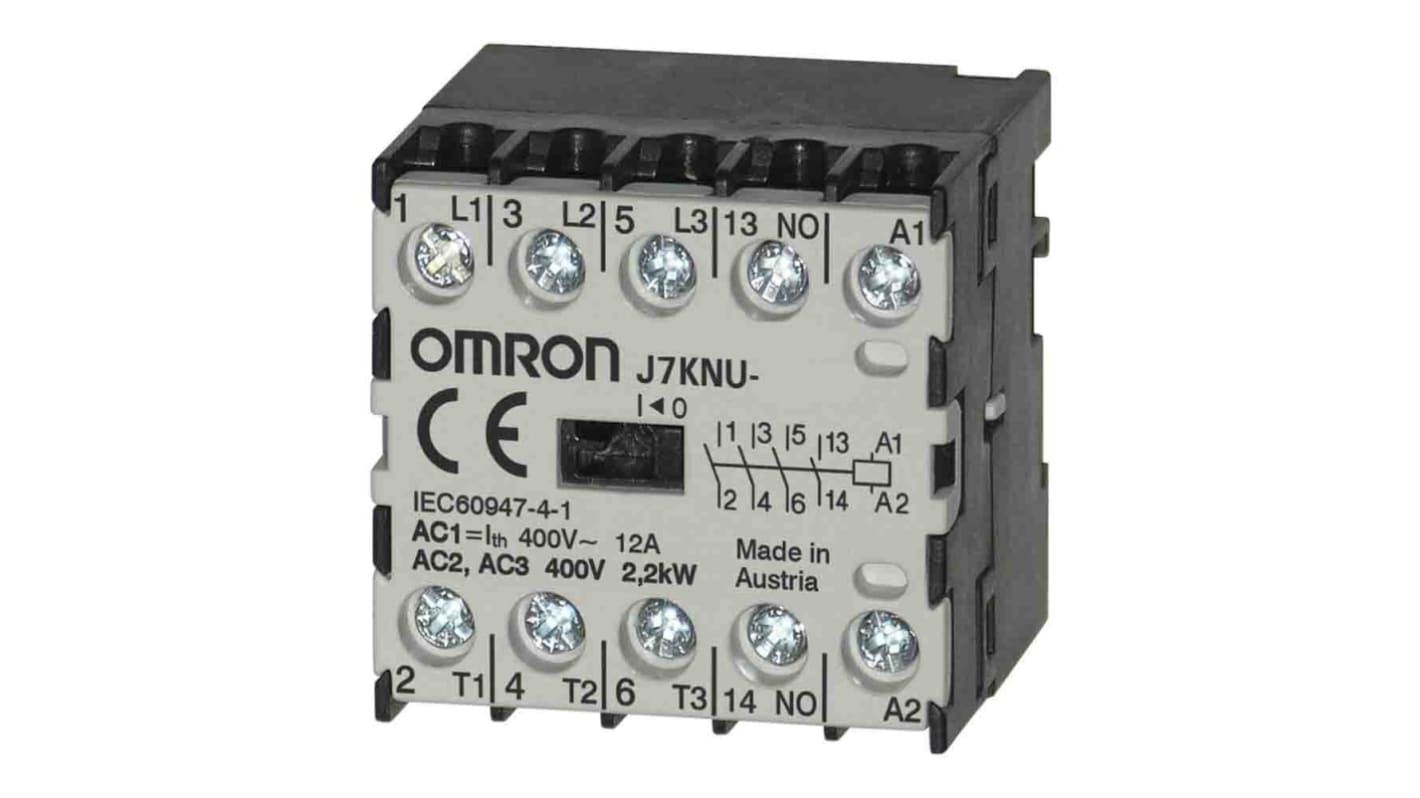 Omron Contactor, 24 V ac Coil, 4-Pole, 5 A, 2.2 kW, 4NO