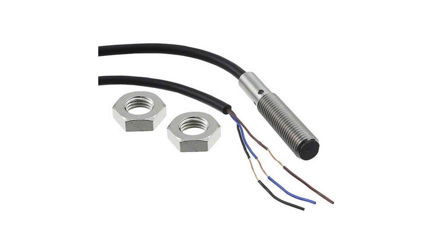 Omron Inductive Threaded Barrel Proximity Sensor, M8, 1.5 mm Detection, PNP NO, 10 → 30 V dc