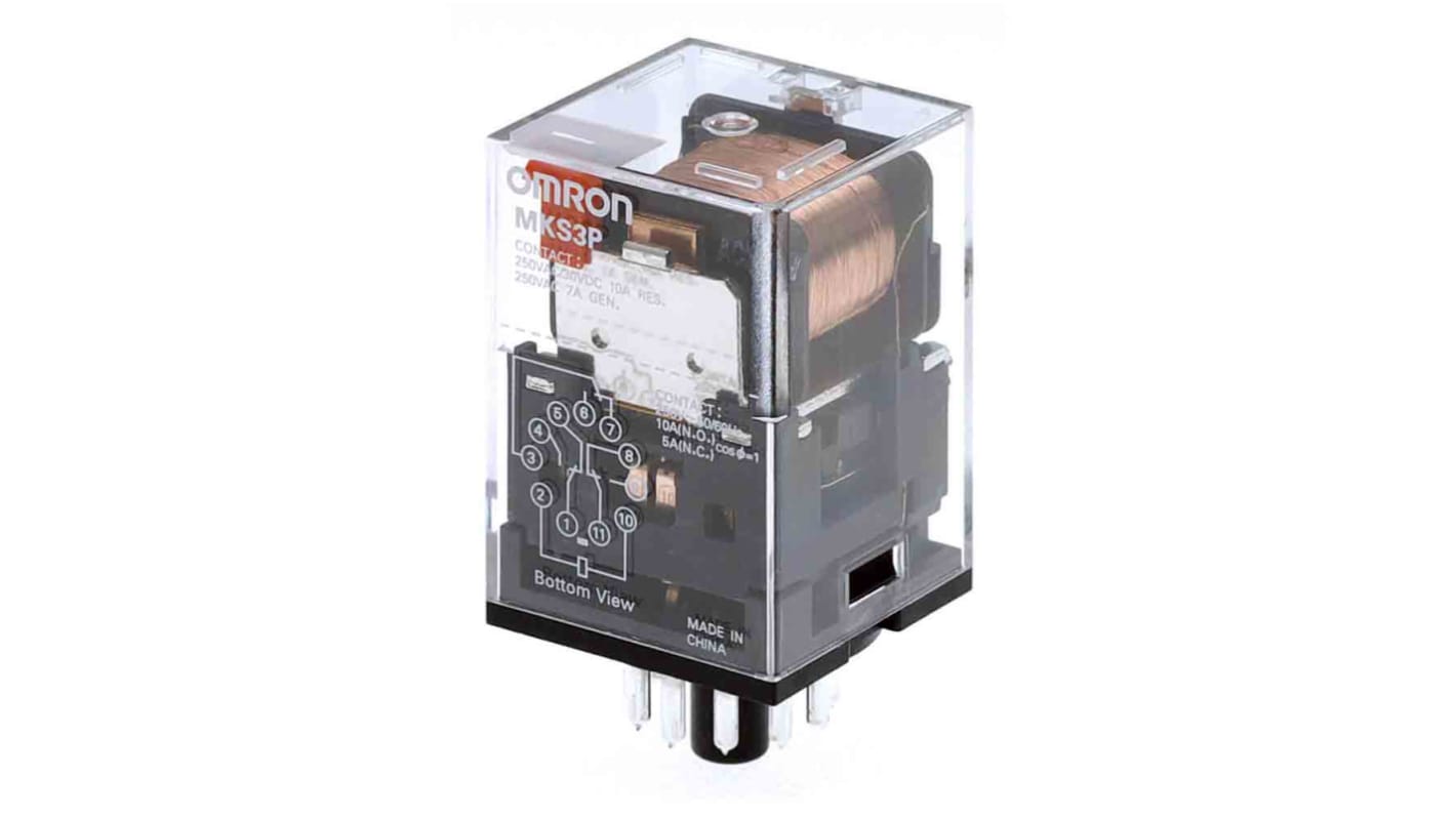 Omron Non-Latching Relay, 10A Switching Current, 3PDT