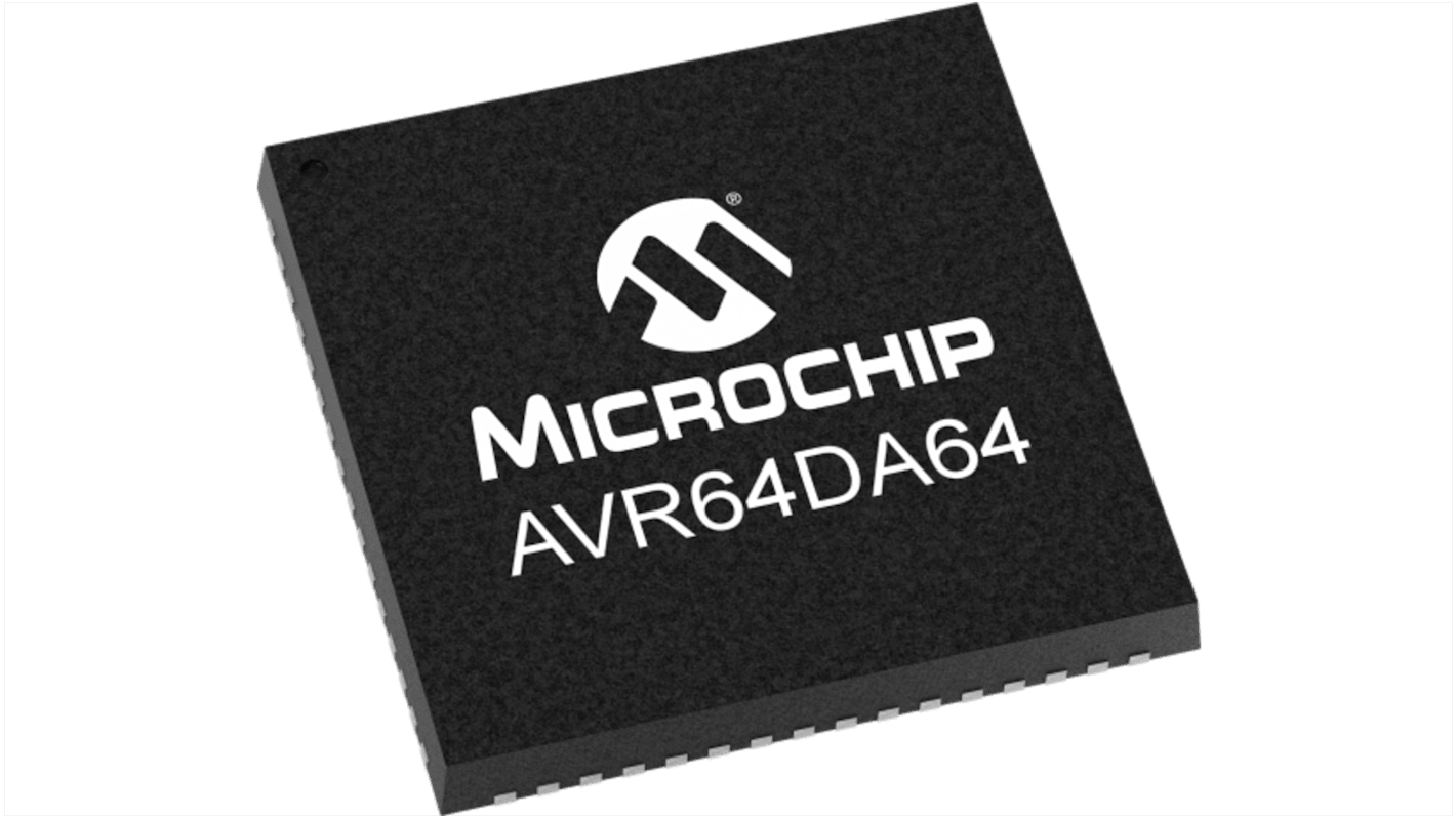 Microchip AVR64DA64-I/PT, 8bit AVR Microcontroller, AVR® DA, 24MHz, 64 kB Flash, 64-Pin TQFP