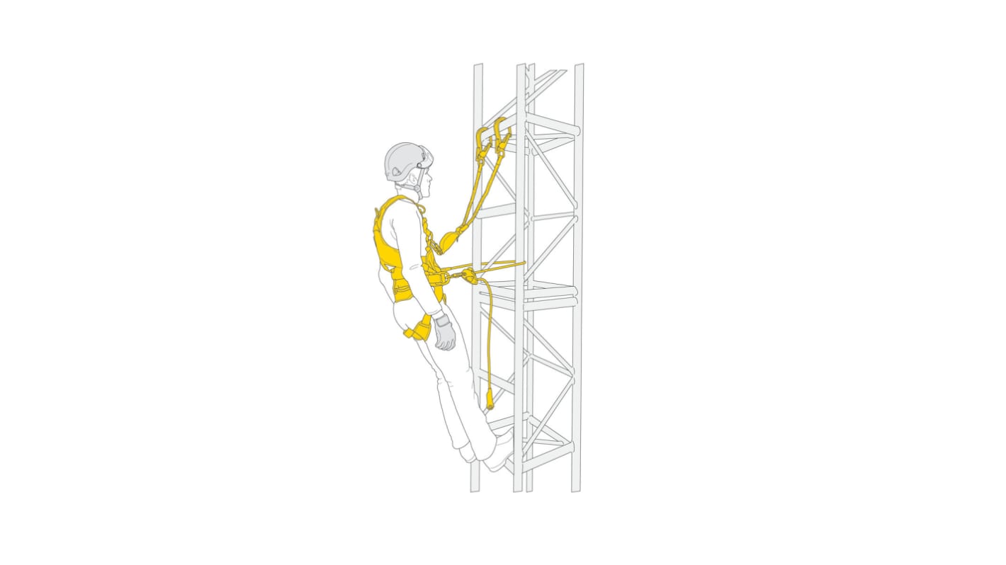 Petzl K096AB01  Absturzsicherungsset für Arbeitspositionierung, Verstellbare Trageschlaufe, 2m, Belastung 100kg