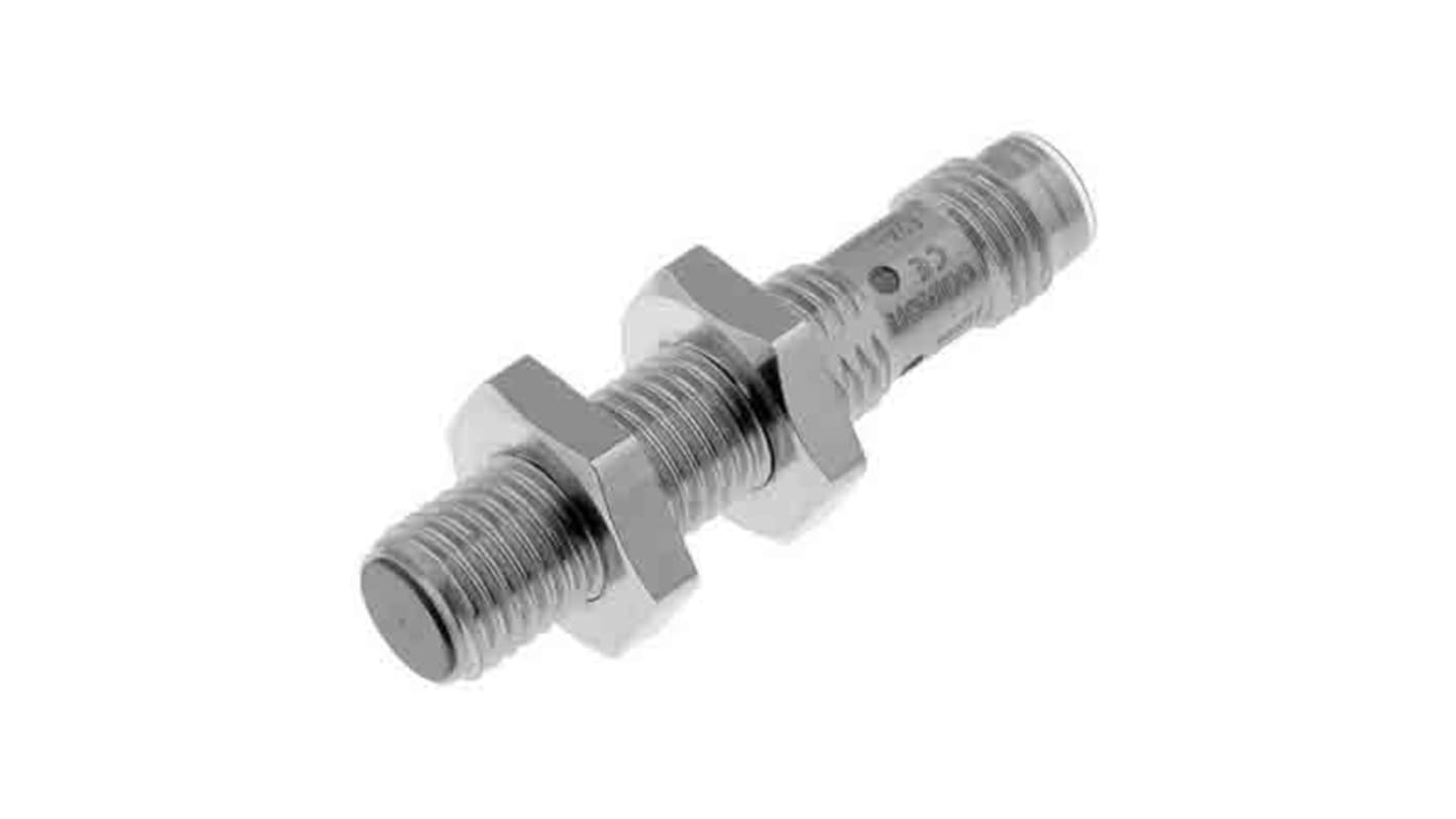 Omron Barrel-Style Proximity Sensor, M8 x 1, 2 mm Detection, NPN Normally Open Output, 12 → 24 V dc, IP67