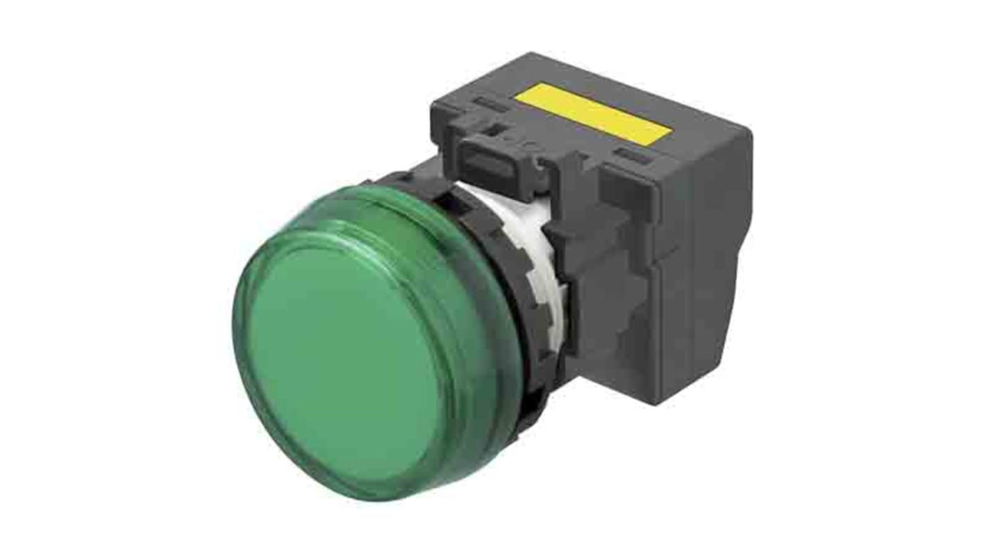 Indicador LED Omron M22N, Verde, Ø montaje 22mm, IP66