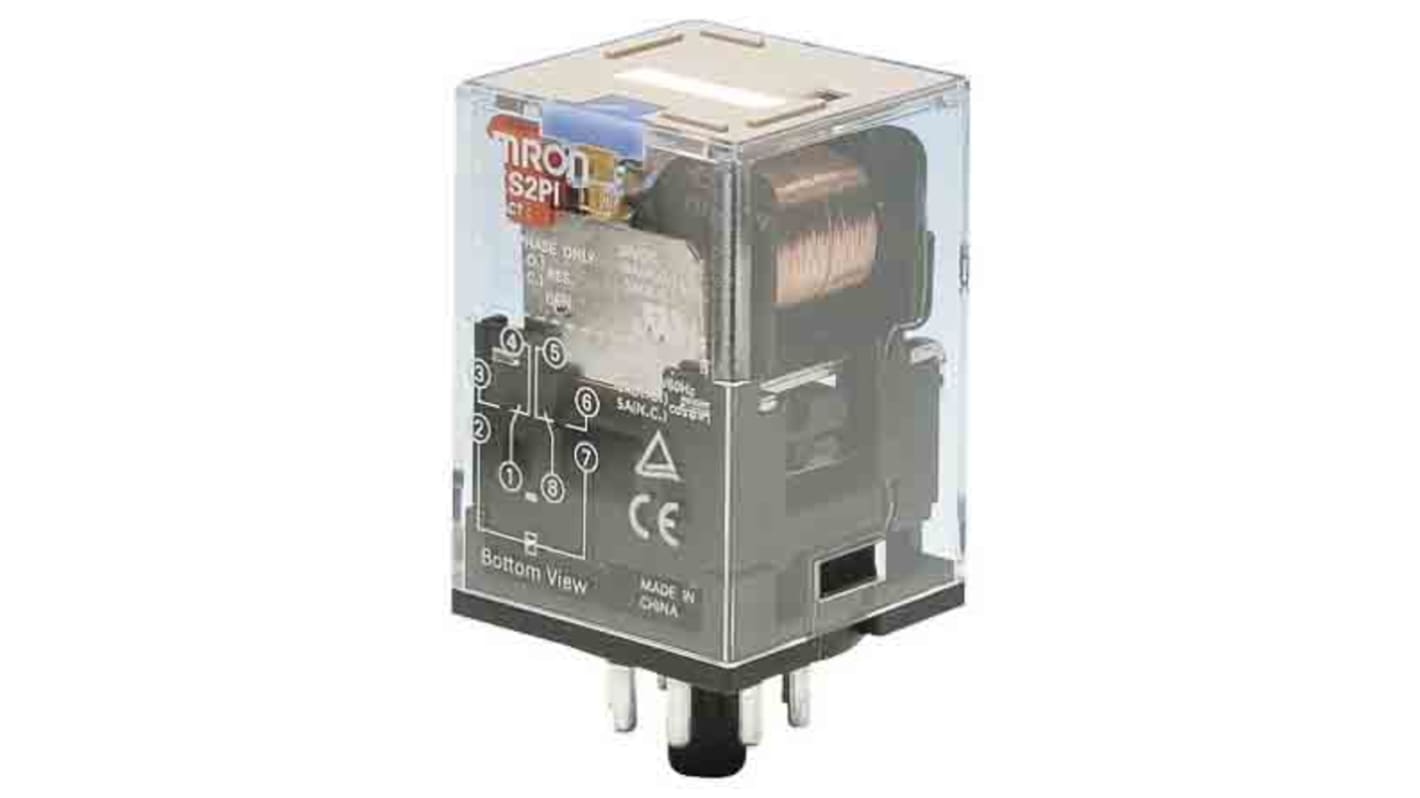 Omron Plug In Non-Latching Relay, 110V dc Coil, 10A Switching Current, DPDT