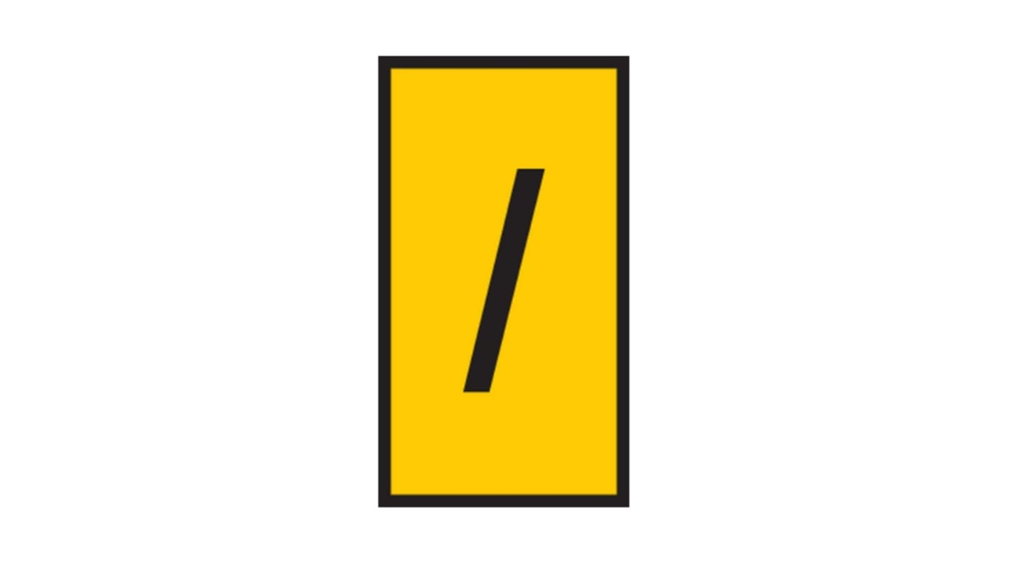 HellermannTyton WIC Snap On Clip On Cable Marker, Yellow, Pre-printed "/", 2 → 2.8mm Cable, for Cables and