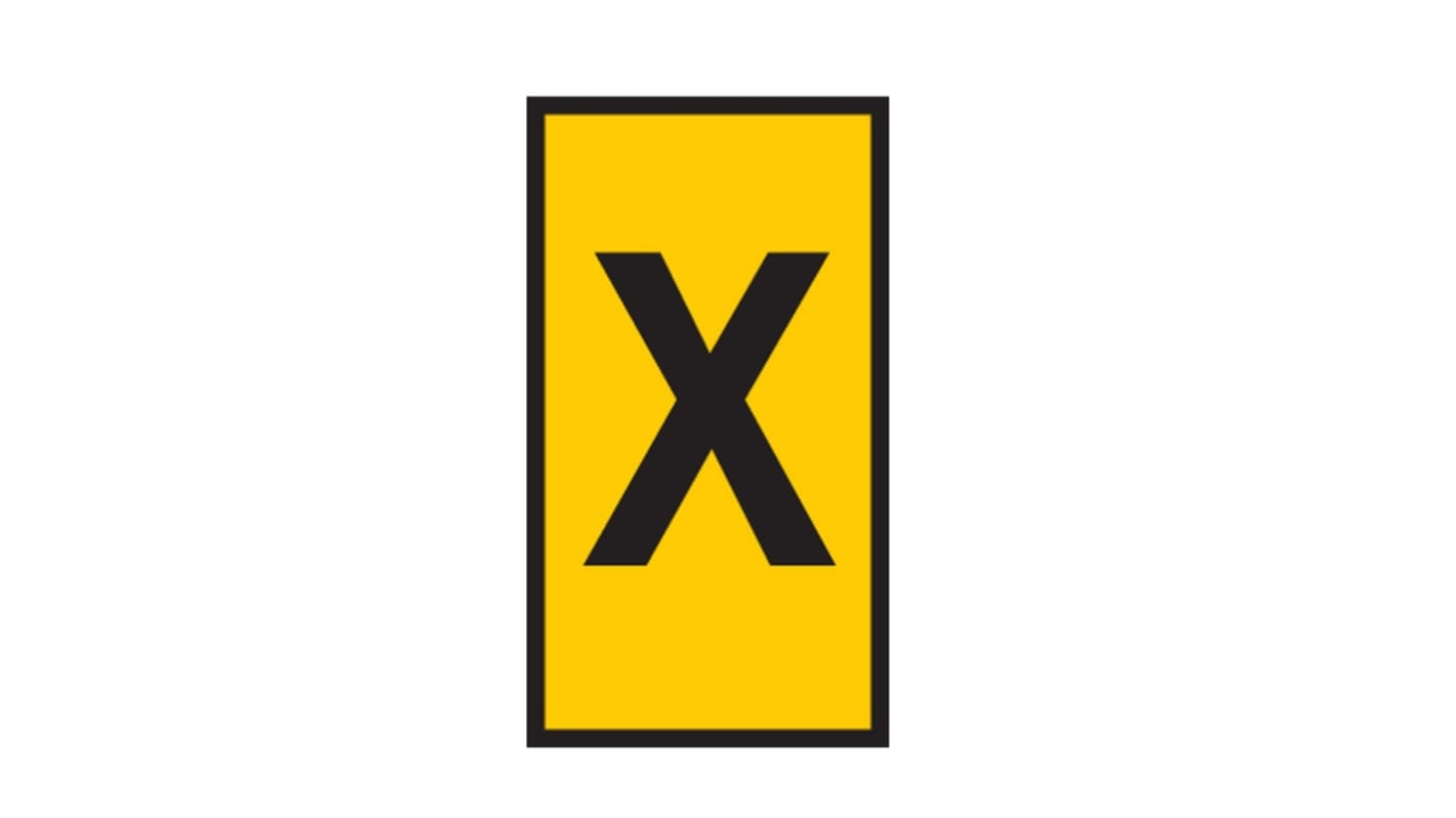 HellermannTyton WIC Snap On Clip On Cable Marker, Yellow, Pre-printed "X", 4.3 → 5.3mm Cable, 561-03244