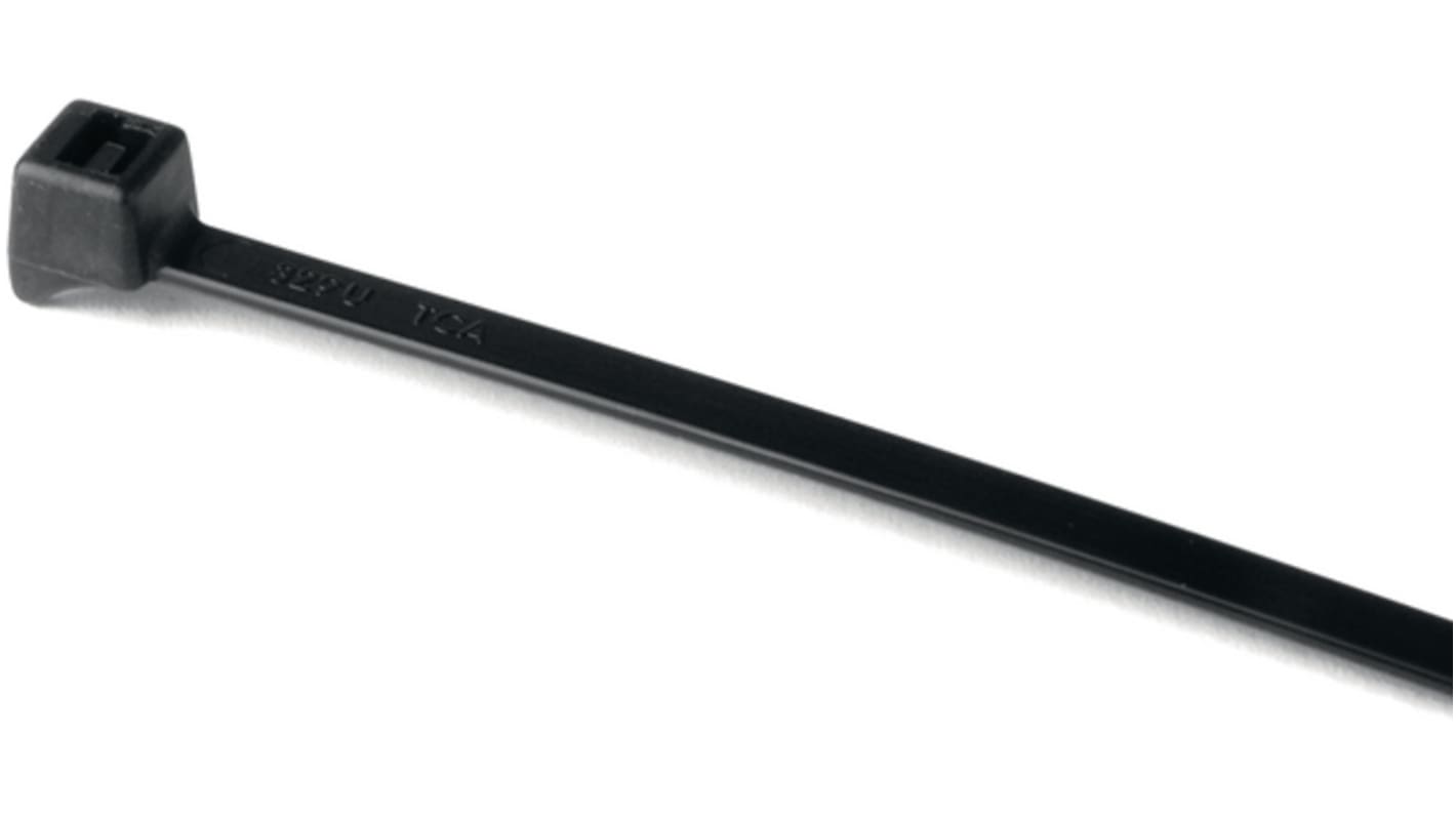 Bridas HellermannTyton CTT20R de Poliamida 6,6 (PA66) Negro, 100mm x 2,5 mm, Reutilizable
