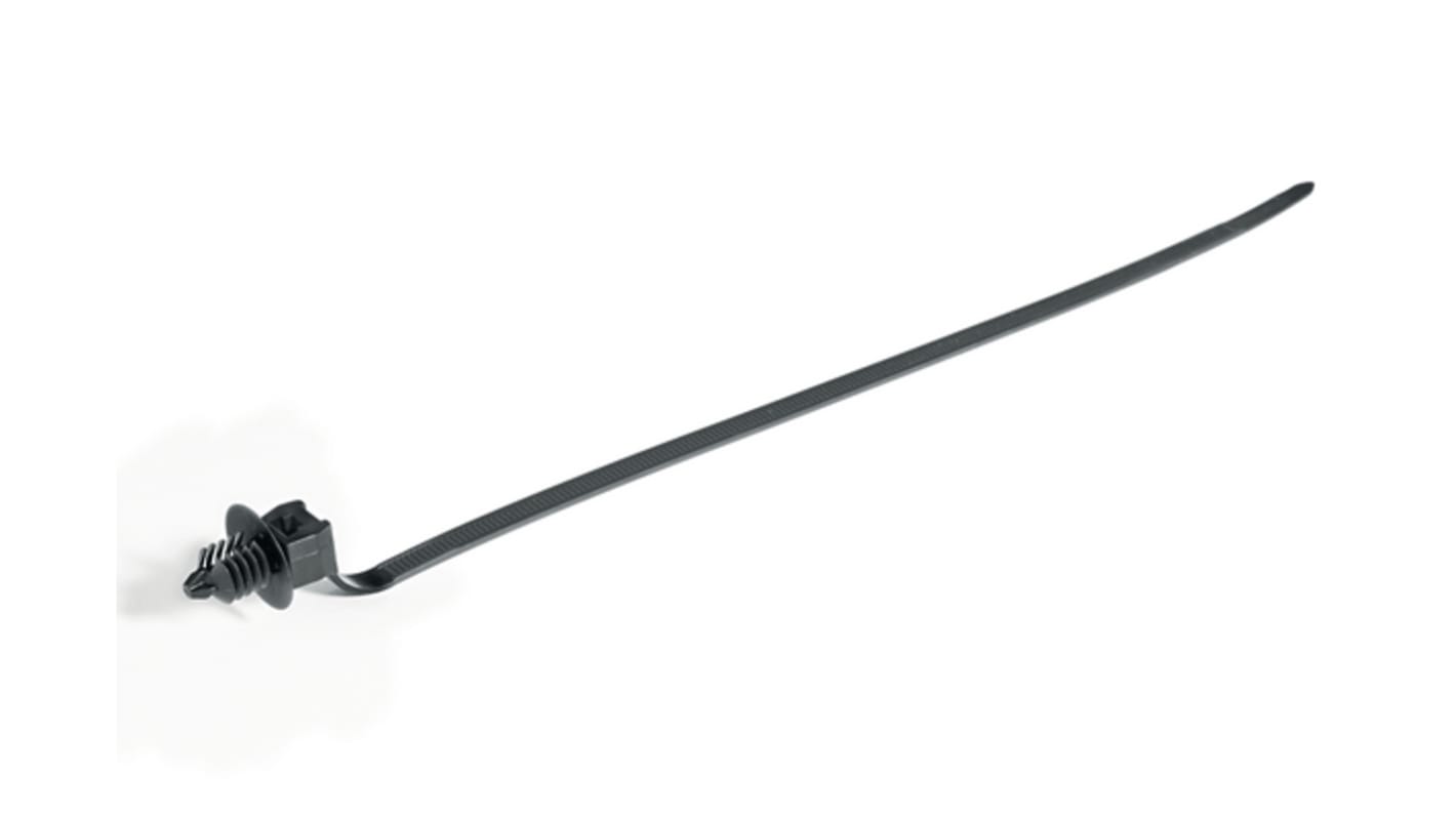 HellermannTyton Cable Tie, Releasable, 232mm x 4.7 mm, Black Polyamide 6.6 (PA66)