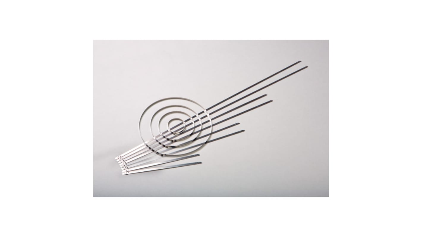 HellermannTyton Cable Tie, 700mm x 5.9 mm, Metallic Stainless Steel