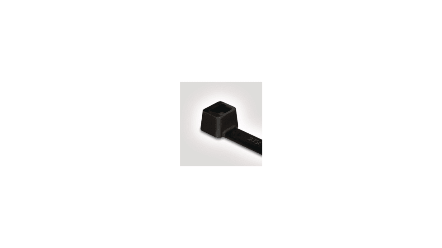 HellermannTyton Cable Tie, Releasable, 175mm x 4 mm, Black Polyamide 6.6 (PA66)