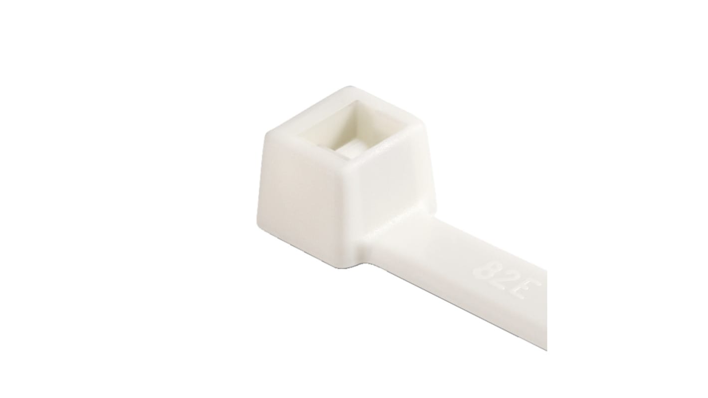 HellermannTyton Cable Tie, Releasable, 390mm x 4.6 mm, White Polyamide 6.6 (PA66)