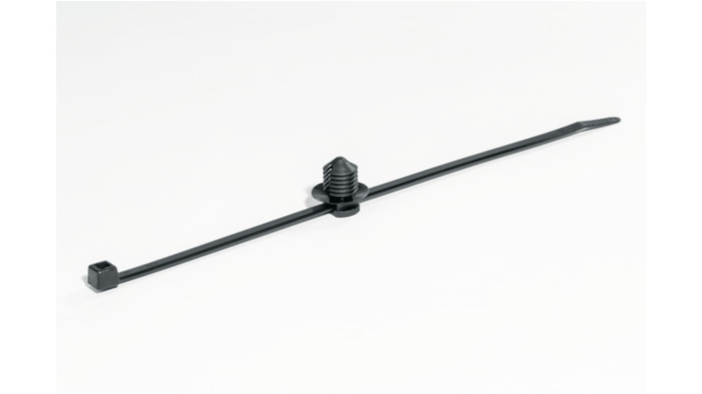 Bridas HellermannTyton T50RFT10 de Poliamida 6,6 (PA66) Negro, 200mm x 4,6 mm, Reutilizable