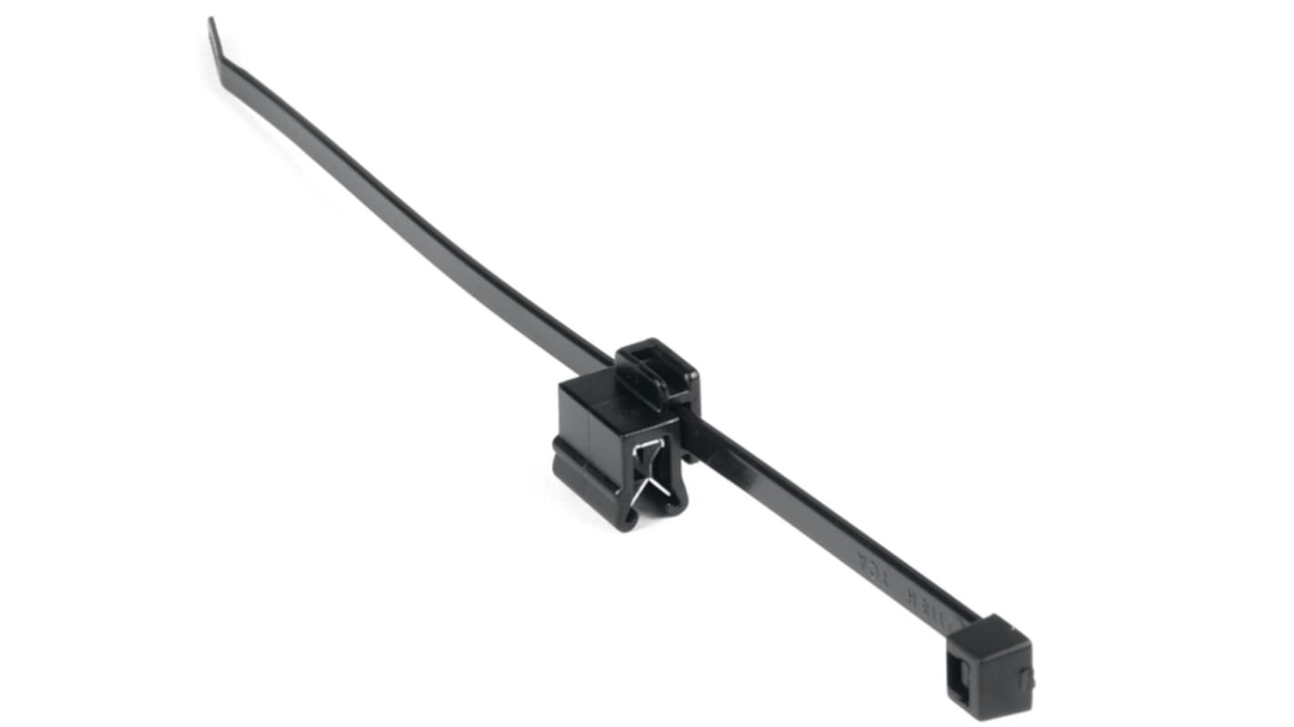 HellermannTyton T50ROSEC5B PA 6.6, wärmestabilisiert Kabelbinder lösbar Schwarz 4,6 mm x 200mm