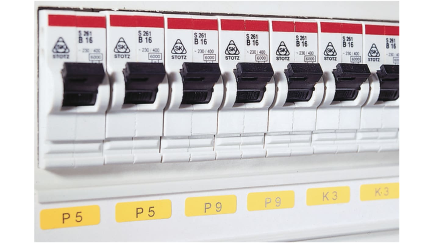 HellermannTyton Helatag 880 Etikette auf Rolle x 15mm für Control Panel Identification, 10000 auf Gelb