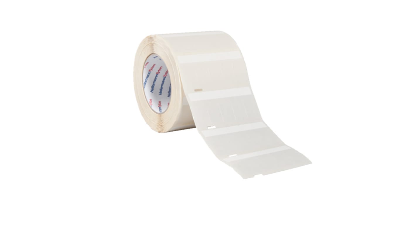 HellermannTyton Helatag 1209 Transparent/White Cable Labels, 48.2mm Width, 79.2mm Height, 1000 Qty