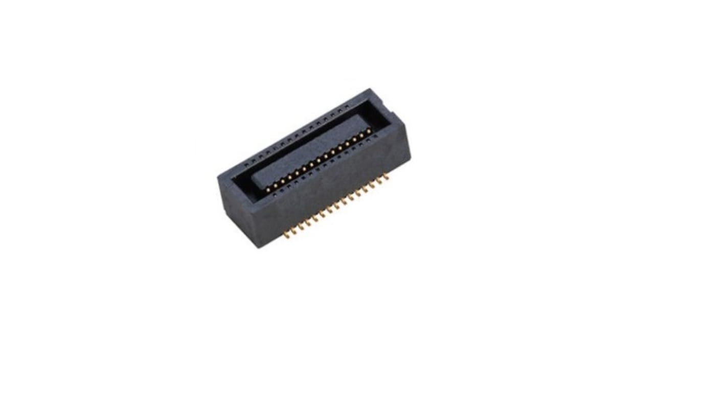 Amphenol Communications Solutions 101 Leiterplatten-Stiftleiste Vertikal, 14-polig / 2-reihig, Raster 0.35mm, Ummantelt