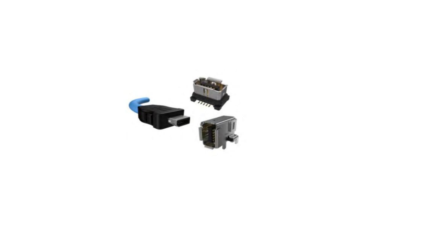 Amphenol Communications Solutions, IX Series PCB Mount, Through Hole Mini I/O Connector