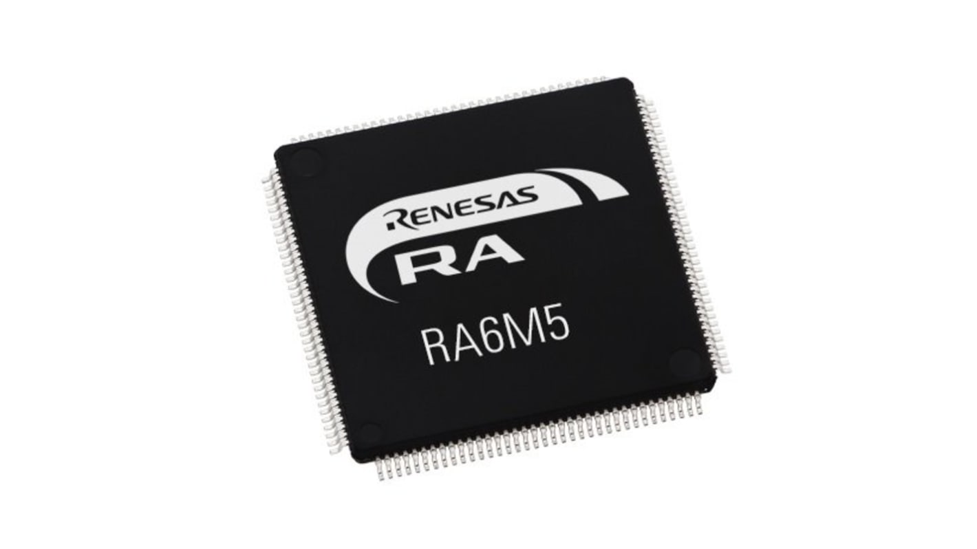 Microcontrôleur, 32bit, 512 Ko RAM, 2,048 Mo, 512 ko, 200MHz, QFP 144, série RA6M5