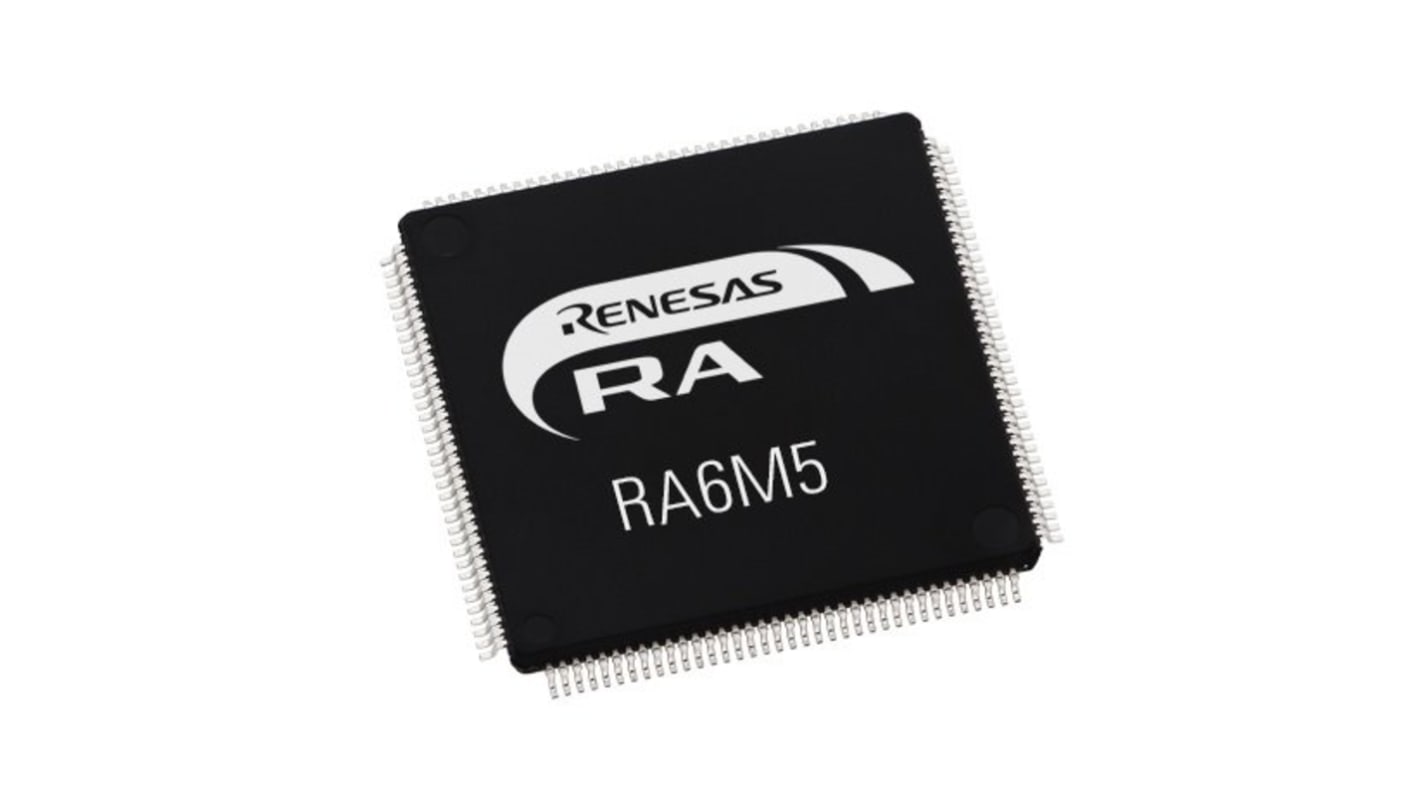 ルネサス エレクトロニクス RA6M5 マイコン, ARM Cortex M33コア, 200MHz, 2.048 MB 、 512 kB, フラッシュ, 144-Pin QFP