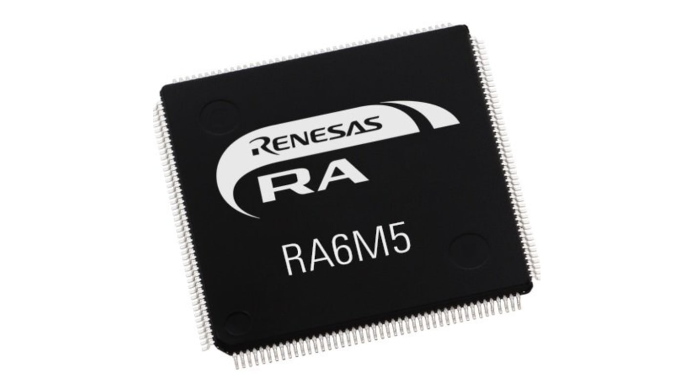 Renesas Electronics Mikrocontroller RA6M5 ARM Cortex M33 32bit SMD 2,048 MB, 512 KB QFP 176-Pin 200MHz 512 KB RAM USB