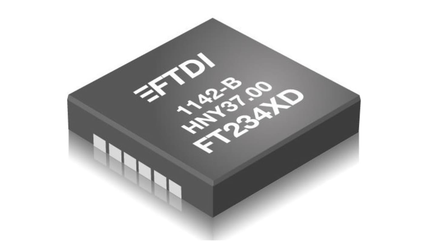 Controlador USB FTDI Chip FT234XD-T, 12 pines, DFN, USB 2.0, 5 V
