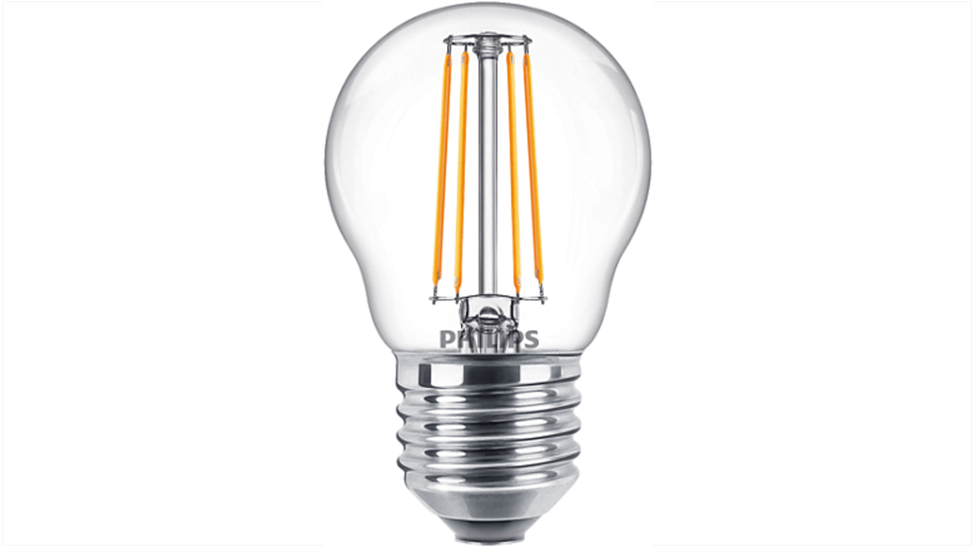 Lampada LED Philips con base E27, 220 → 240 V, 4,5 W, col. Bianco caldo