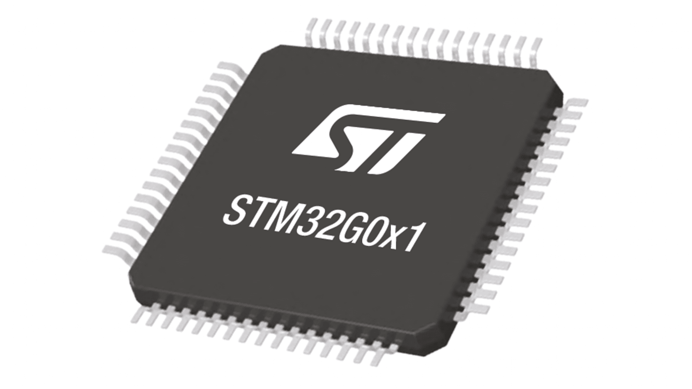 STMicroelectronics, 32bit ARM Cortex M0+, STM32G0 Microcontroller, 64MHz, 512 kB Flash, 64-Pin LQFP