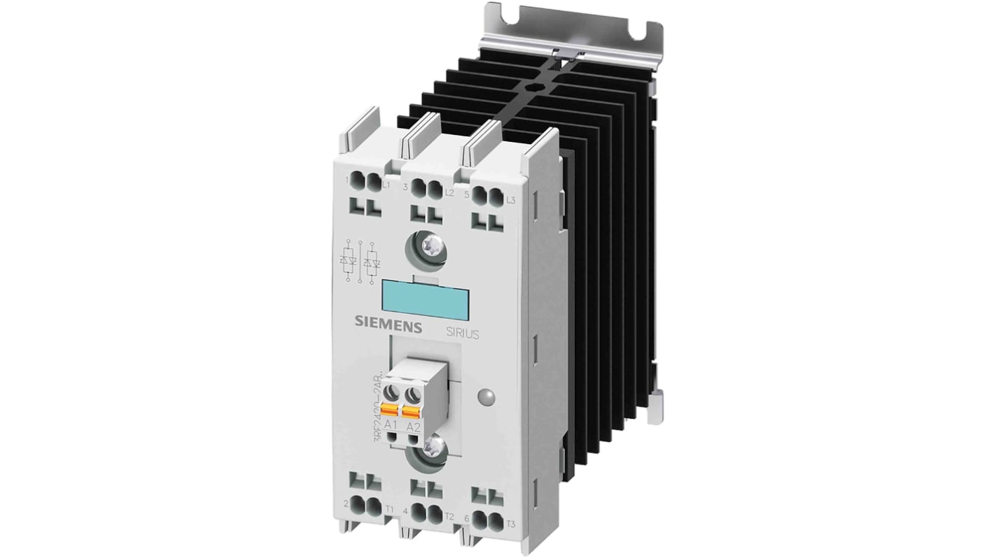 Relè a stato solido 3RF2420-2AB45, Guida DIN, 22 A, 660 V, Commutazione punto zero, 3P-2NO SIRIUS 3RF 3RF2