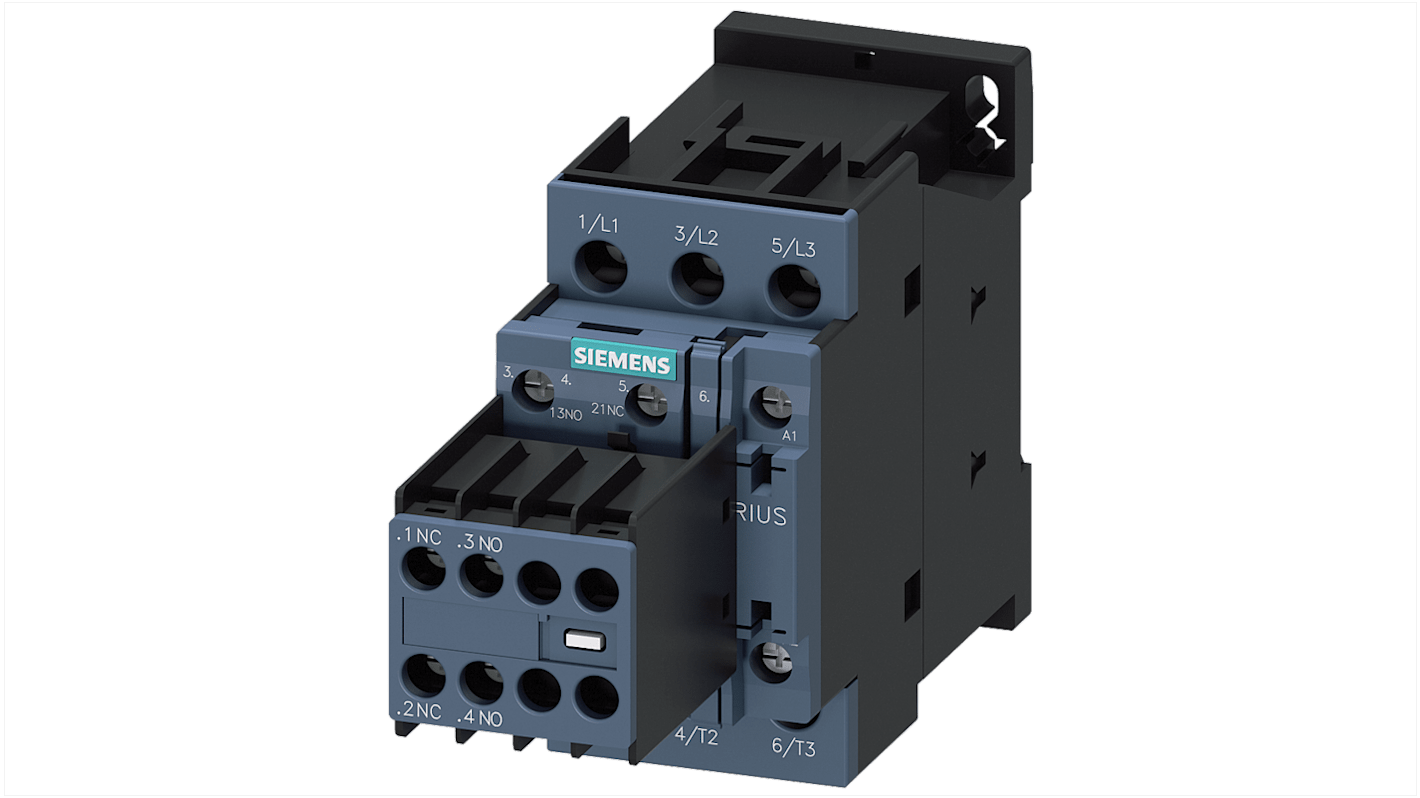 Siemens SIRIUS Leistungsschütz 42 V ac-Spule, 3 -polig / 12 A 5,5 kW 2 Schließer + 2 Öffner