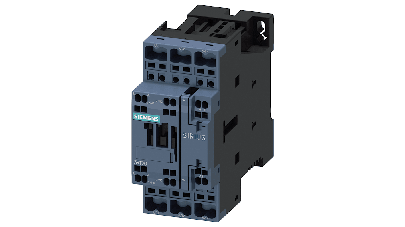 Siemens SIRIUS 3RT Size S0, 3RT2 Contactor, 3-Pole, 7.5 kW, 1NO + 1NC