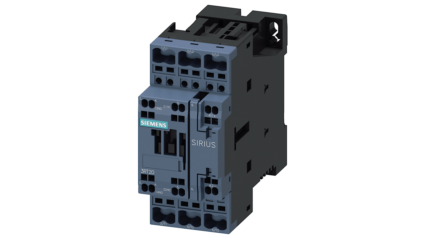 Siemens SIRIUS 3RT Size S0, 3RT2 Contactor, 3-Pole, 7.5 kW, 1NO + 1NC