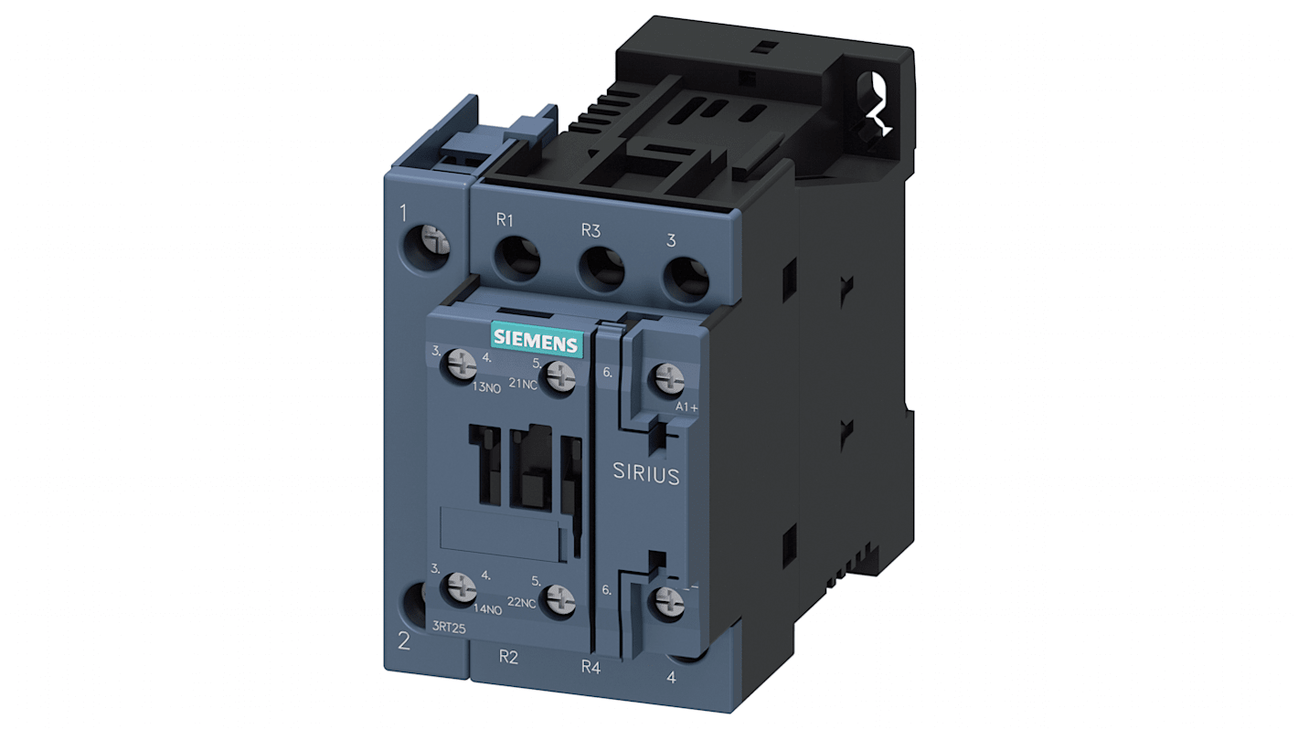 Siemens SIRIUS 3RT Size S0, 3RT25 Contactor, 4-Pole, 11 kW, 2NO + 2NC